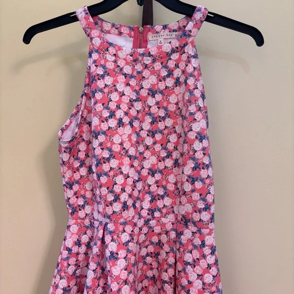 Floral Sleeveless Dress. Pink and Blue - Picture 8 of 17